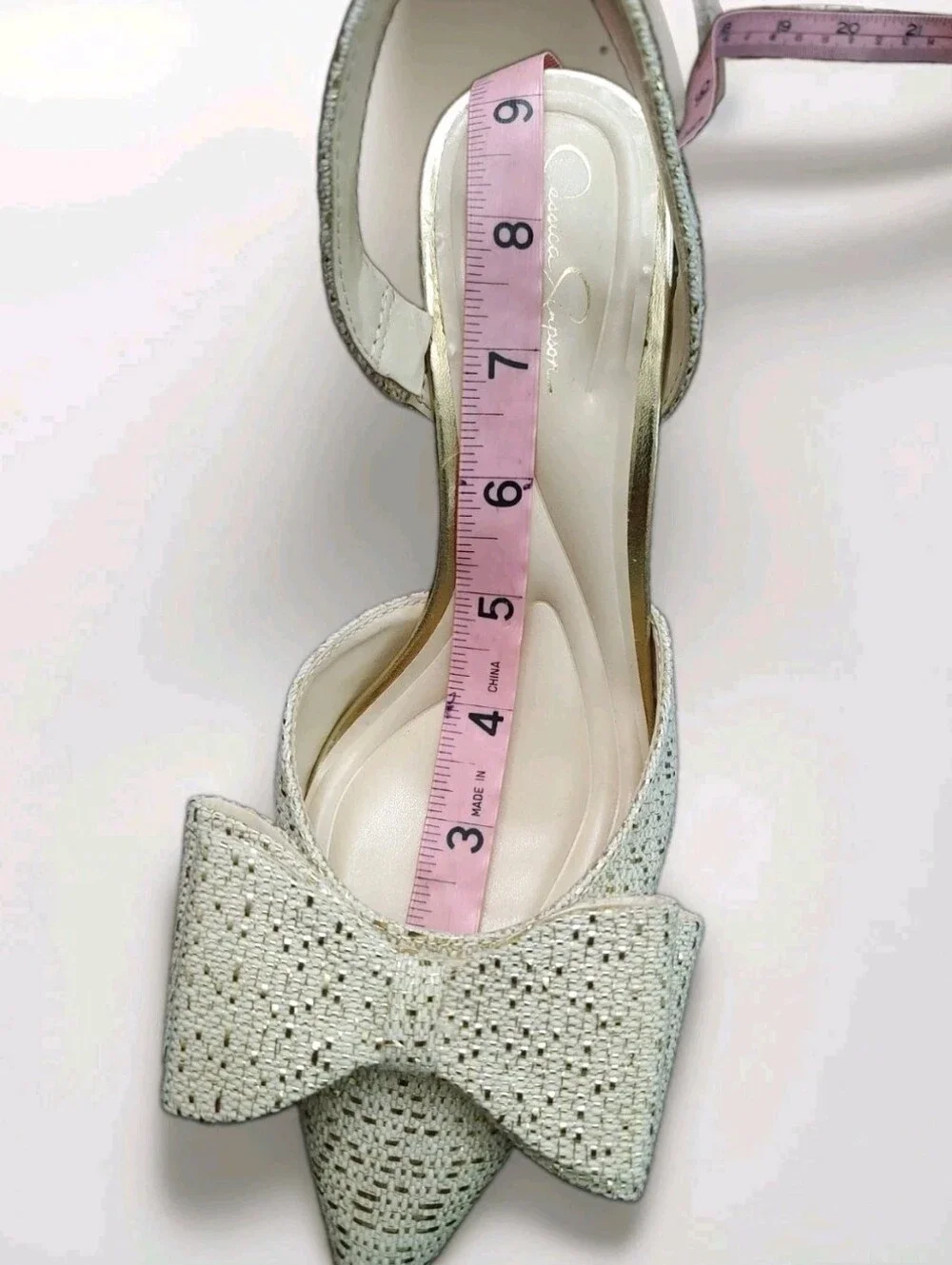 Jessica Simpson Nekira 3 Slingback Heel Pumps Soft Gold Glitter 6.5M NWOT Or Box